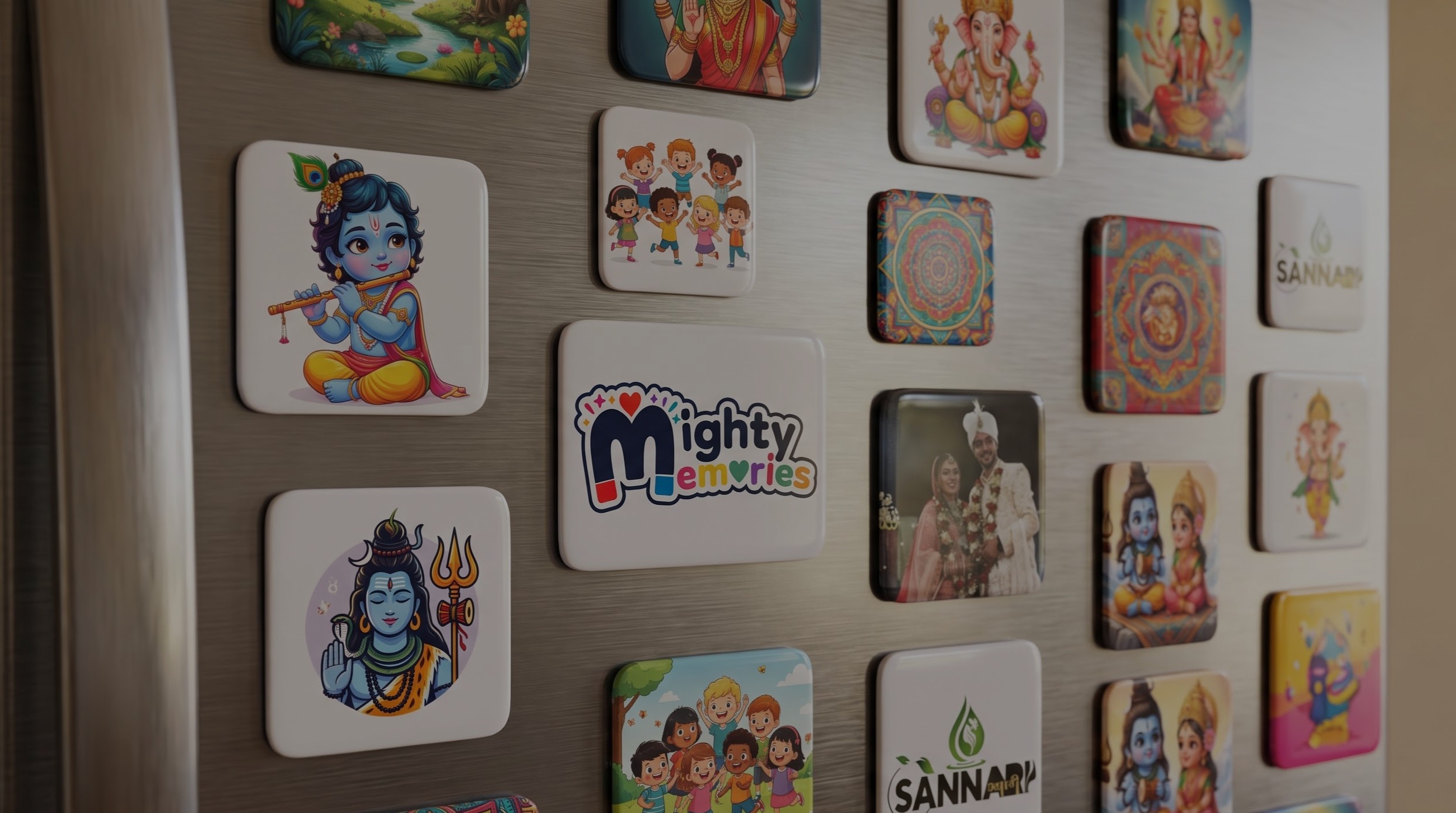 Magnets on a fridge